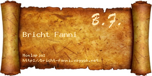 Bricht Fanni névjegykártya